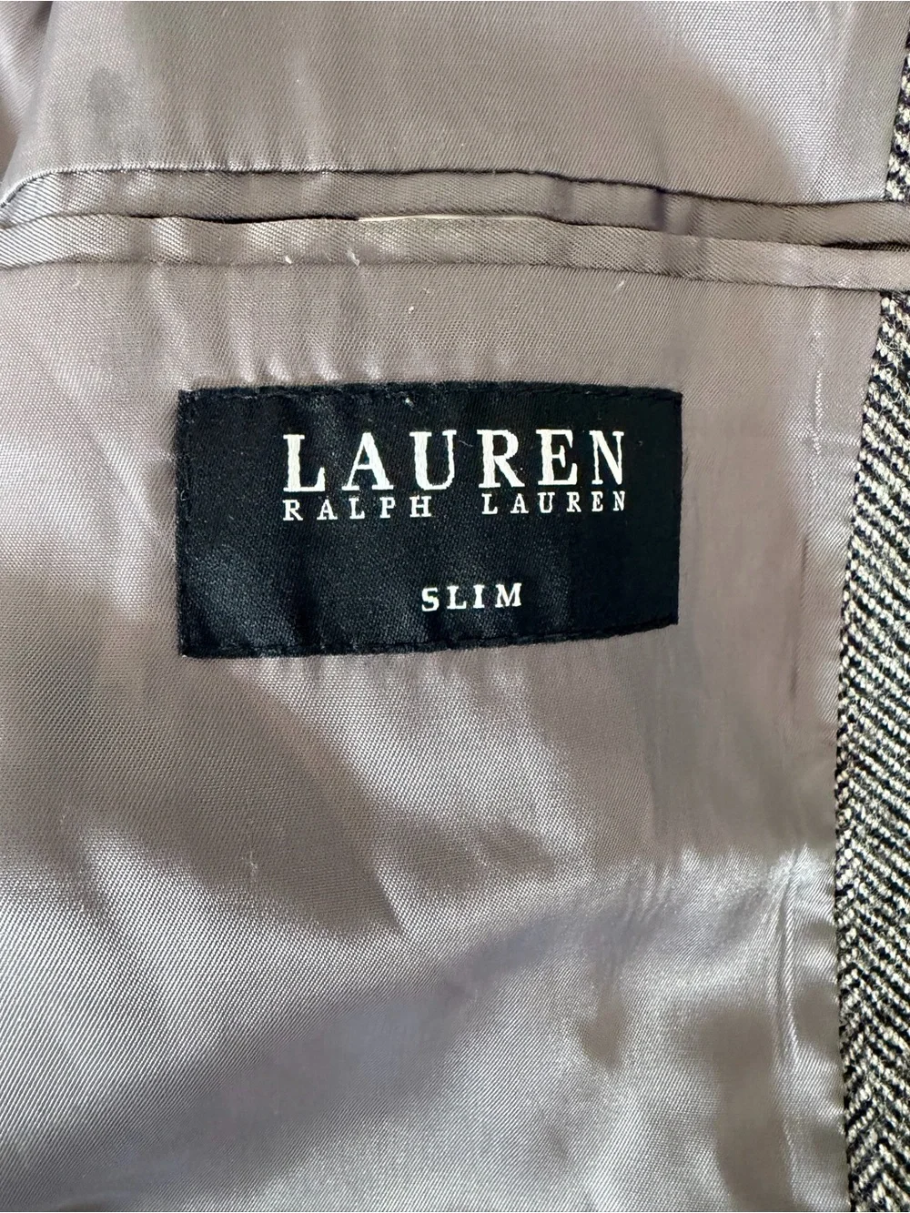 Lauren Ralph Lauren Black Label SLIM Fit Gray Herringbone Wool Sport Coat